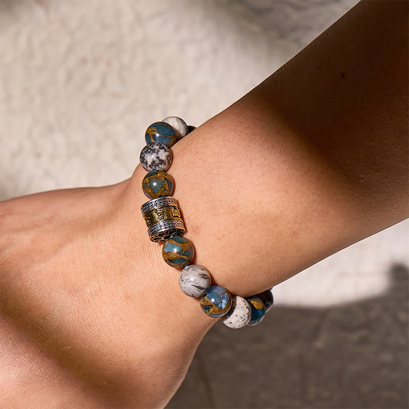 FuAttract Focus & Prosperity Cloisonne Map Stone Bracelet – Rotating Pixiu & Six Syllable Mantra - image 5