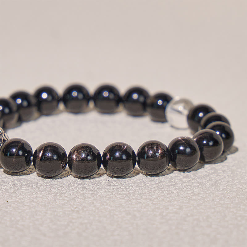 FuAttract Wealth & Luck Hypersthene Bracelet with Clear Quartz & Pixiu - image 5