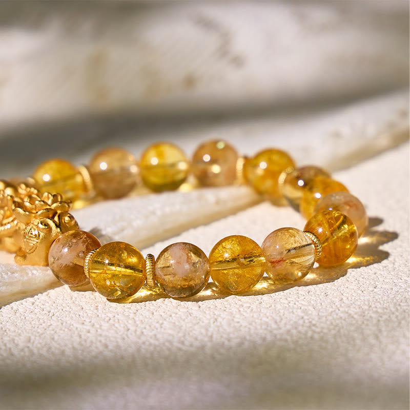 FuAttract Wealth & Prosperity Bracelet – Citrine + Yellow Azeztulite + Pixiu Lotus Charm - image 5