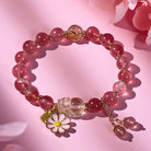 FuAttract Love Blessing Bracelet – Strawberry Quartz & Pixiu - Strawberry Quartz - image 0
