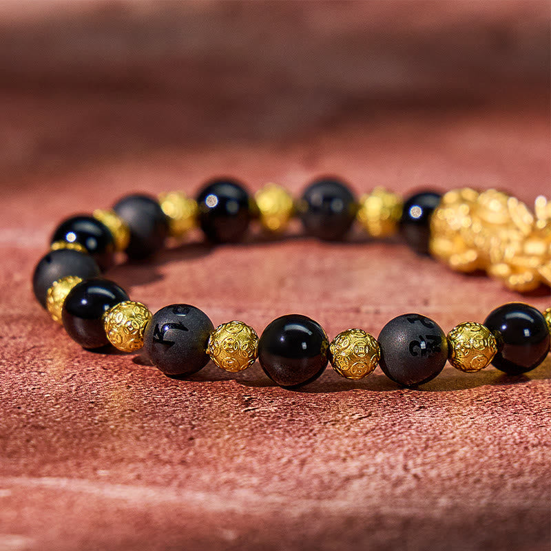 FuAttract Feng Shui Sterling Silver Pi Xiu Bracelet with Matte Black Onyx Fu Charm - image 5