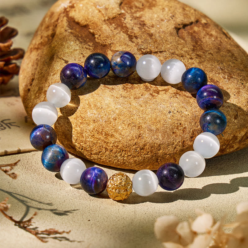 FuAttract Cosmic Protection & Prosperity Bracelet – Pixiu + Galaxy Tiger's Eye + Cat's Eye - image 1