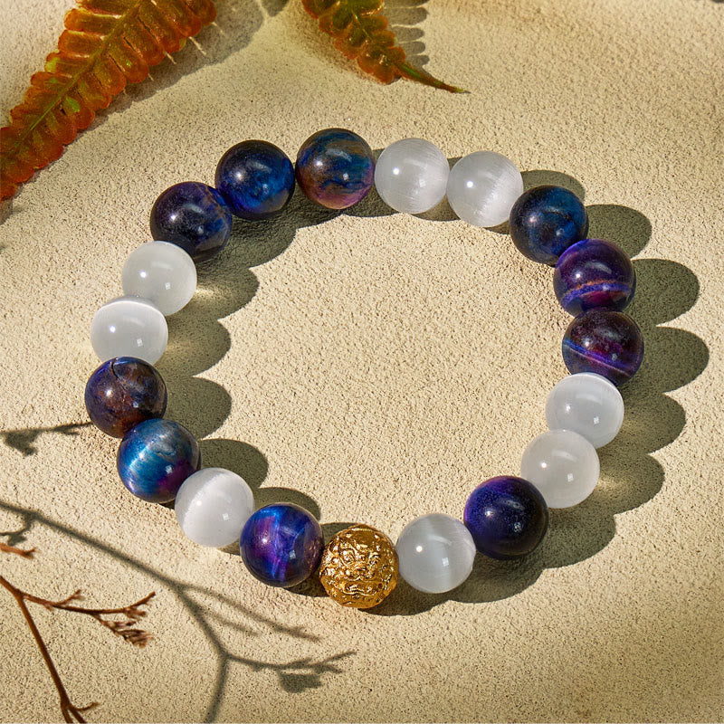 FuAttract Cosmic Protection & Prosperity Bracelet – Pixiu + Galaxy Tiger's Eye + Cat's Eye - image 6