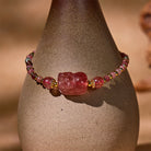 FuAttract Romance & Wealth Energy Bracelet – Pixiu + Strawberry Quartz & Tourmaline - image 2