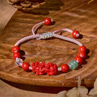 FuAttract Protection & Luck Cinnabar Bracelet – Pixiu + Handwoven Red String - Cinnabar - image 0