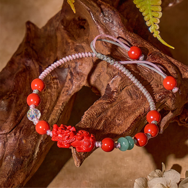 FuAttract Protection & Luck Cinnabar Bracelet – Pixiu + Handwoven Red String - image 3