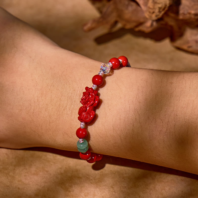 FuAttract Protection & Luck Cinnabar Bracelet – Pixiu + Handwoven Red String - image 3