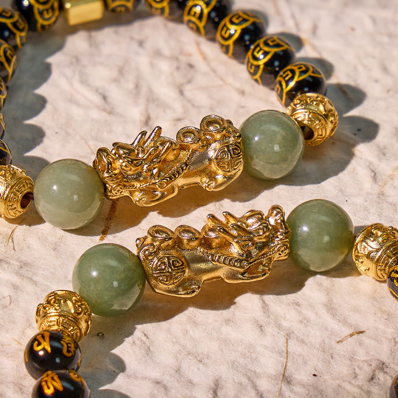 FuAttract Protection & Prosperity Bracelet – Black Onyx Lucky Coin Mantra Beads & Jade - image 10