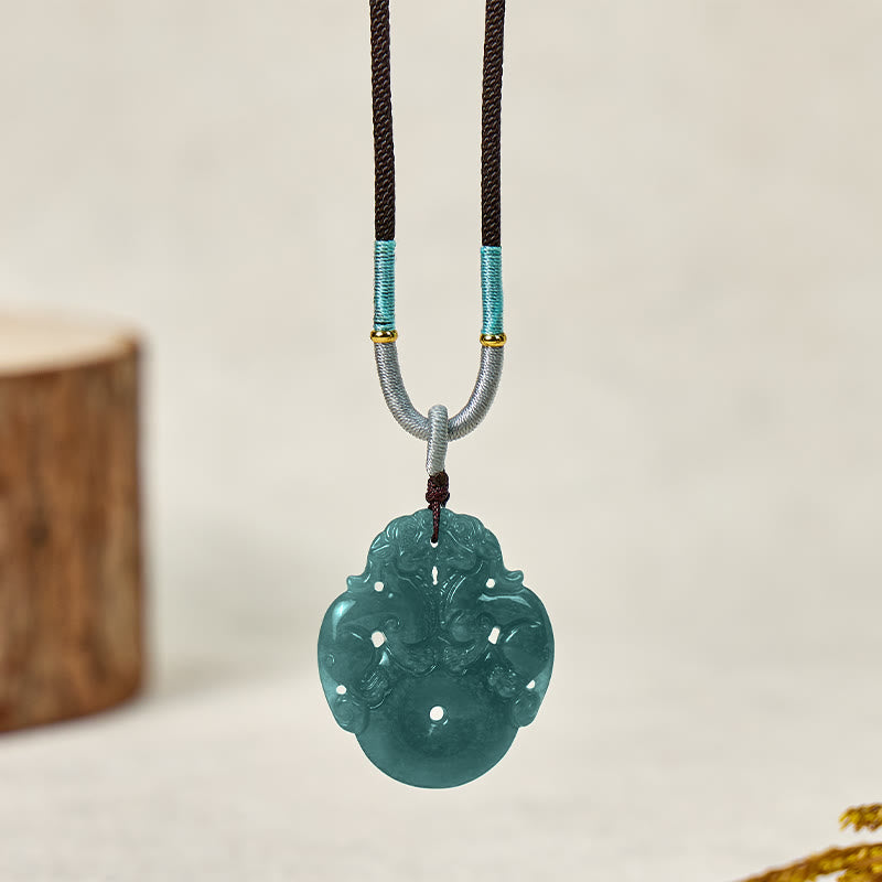 FuAttract Wealth & Protection Jade Pixiu Ping An Buckle Talisman Necklace - image 2