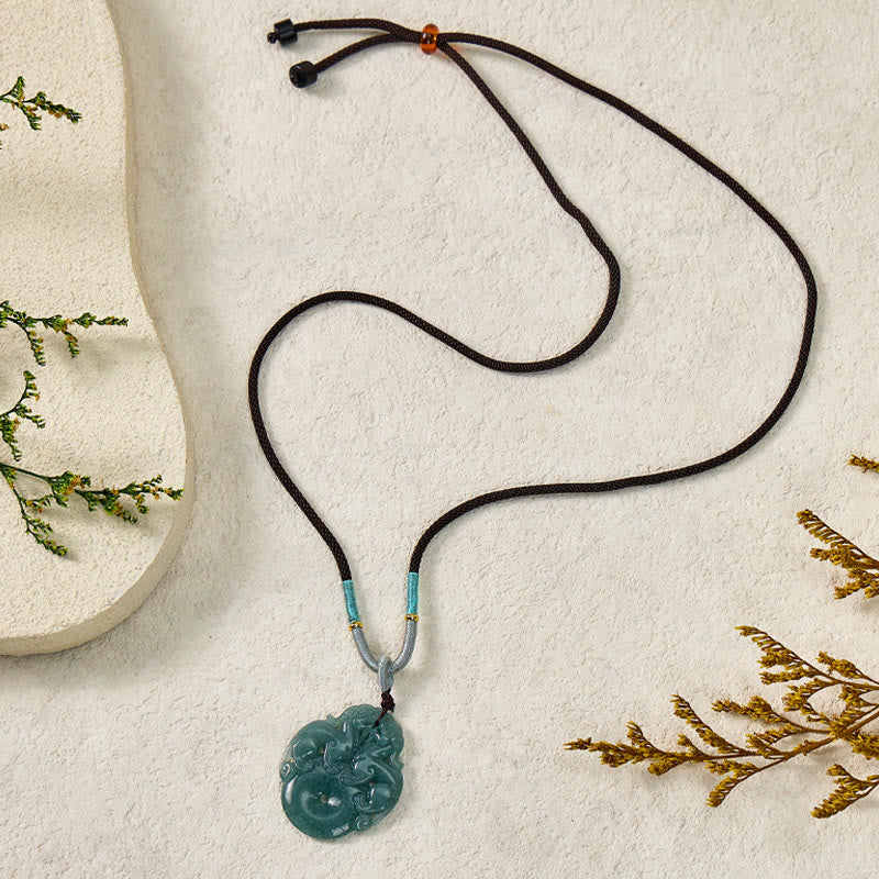 FuAttract Wealth & Protection Jade Pixiu Ping An Buckle Talisman Necklace - image 4