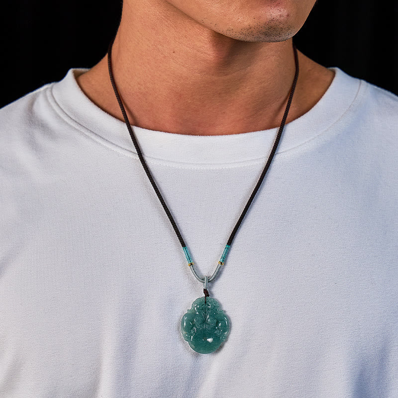 FuAttract Wealth & Protection Jade Pixiu Ping An Buckle Talisman Necklace - image 5