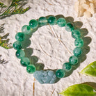 FuAttract Verdant Whisper – Bracelet of Gentle Abundance Moss Chalcedony & Jade - 10mm - image 0
