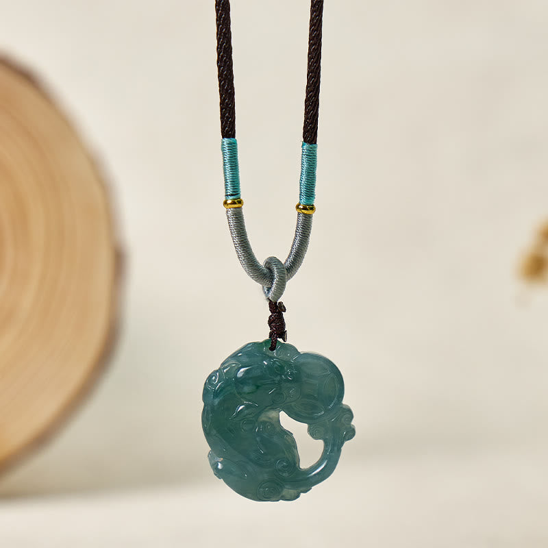 FuAttract Prosperity Guardian Biting Coin – Wealth-Attracting Jade Pixiu Necklace - image 1