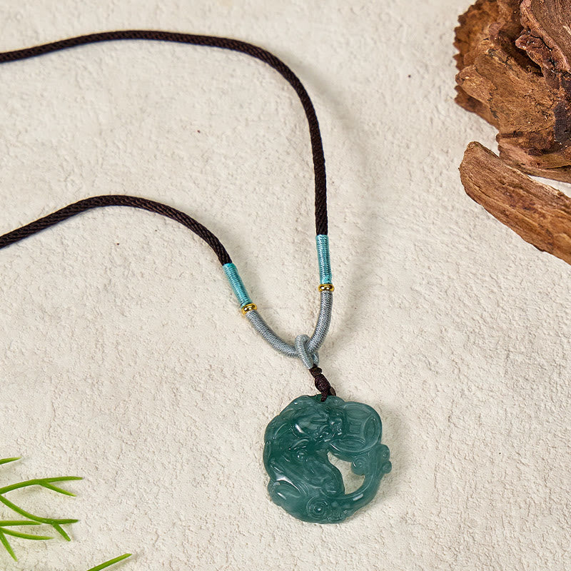 FuAttract Prosperity Guardian Biting Coin – Wealth-Attracting Jade Pixiu Necklace - image 4