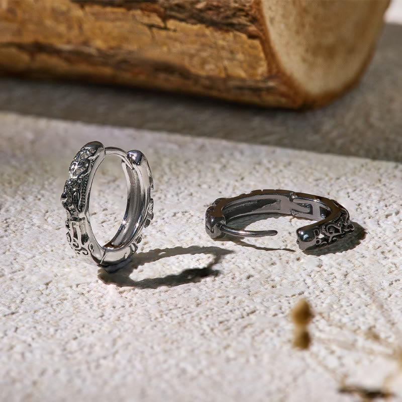 FuAttract Wealth Protection Silver Huggie Earrings – Pixiu Energy - image 4