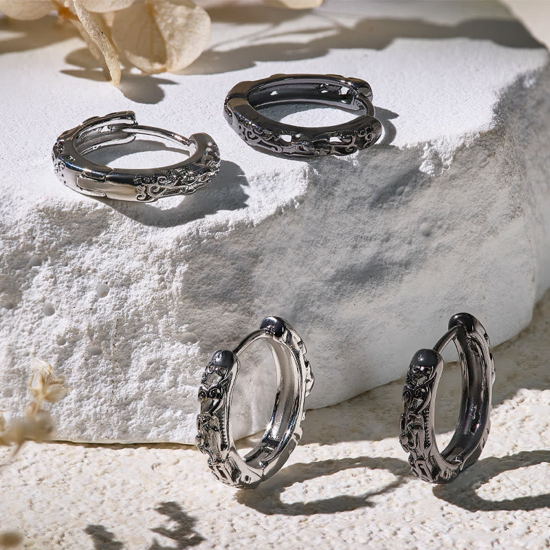 FuAttract Wealth Protection Silver Huggie Earrings – Pixiu Energy - image 12