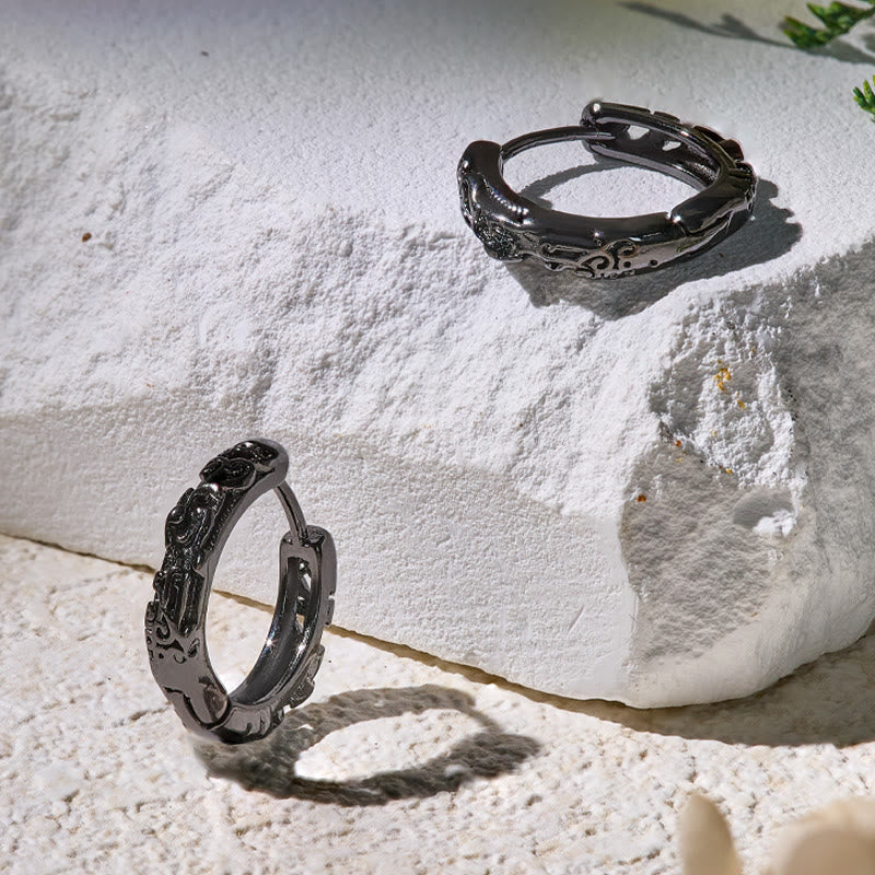 FuAttract Wealth Protection Silver Huggie Earrings – Pixiu Energy - image 9