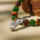 FuAttract Feng Shui Wealth Bracelet with Sterling Silver Pixiu – Tiger's Eye & Green Chalcedony - image 5