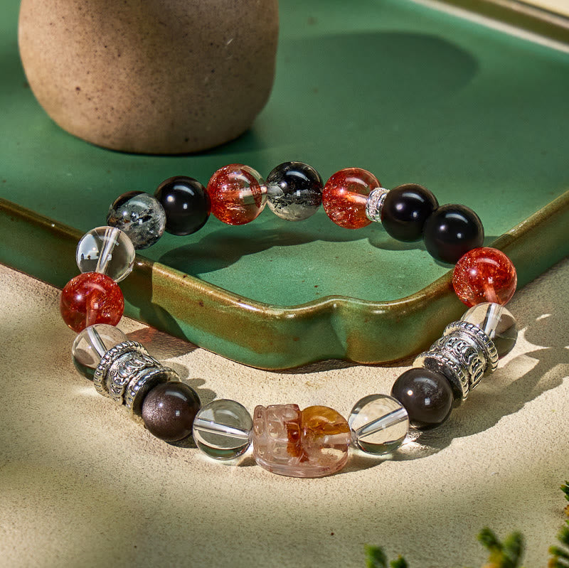 FuAttract Spiritual Healing Pixiu Bracelet – Clear Quartz, Silver Obsidian & Super Seven Stones - image 6