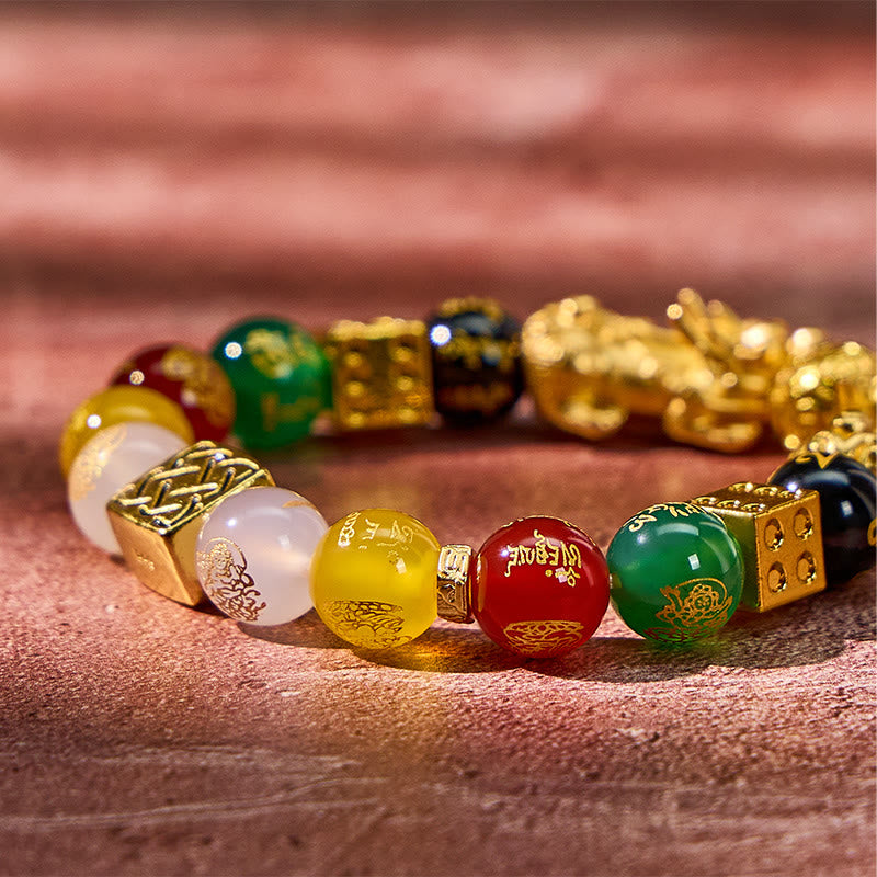 FuAttract Protection & Fortune Mantra Agate Bracelet – Pixiu-Inspired Energy Design - image 5