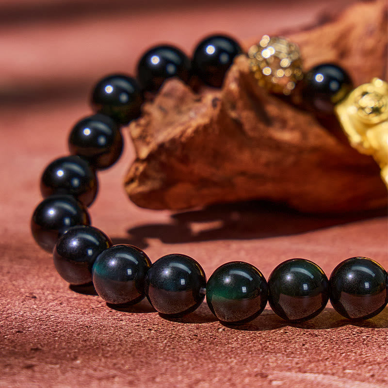 FuAttract Protection & Wealth Black Obsidian Bracelet with Pixiu - image 6