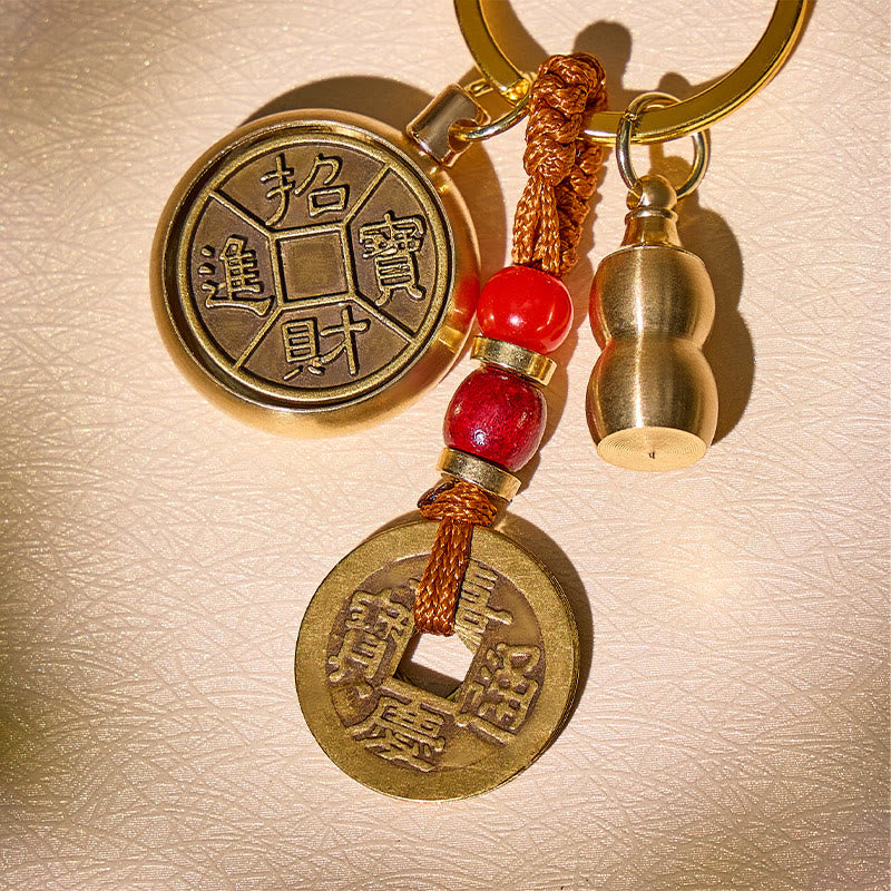 FuAttract Abundance & Protection Keychain – Pixiu Talisman with Emperor Coins & Gourd - image 5