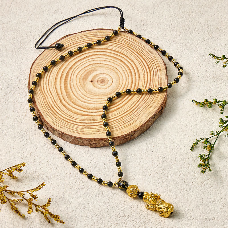 FuAttract Pixiu Obsidian Necklace for Strength, Success & Energy Shielding - image 4