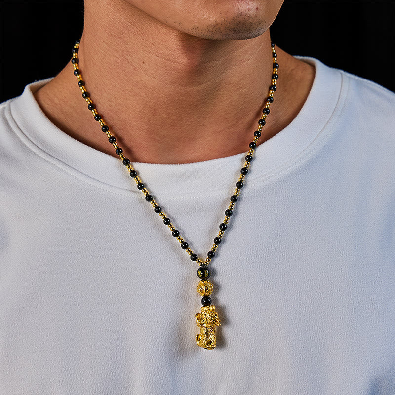 FuAttract Pixiu Obsidian Necklace for Strength, Success & Energy Shielding - image 4