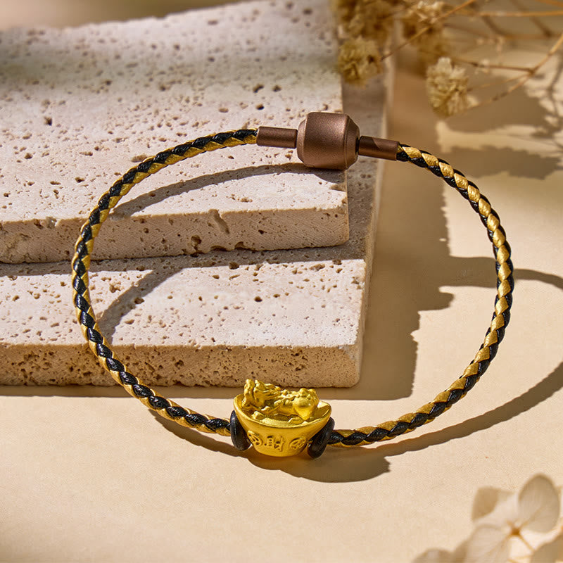 FuAttract Lucky Wealth Pixiu Magnetic Bracelet – Attract Wealth & Success - Black & Gold - 8.3in/21cm - image 5