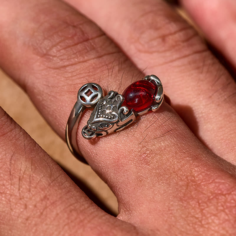 FuAttract Wealth & Protection Garnet Pixiu Ring – Prosperity Energy Talisman - image 5