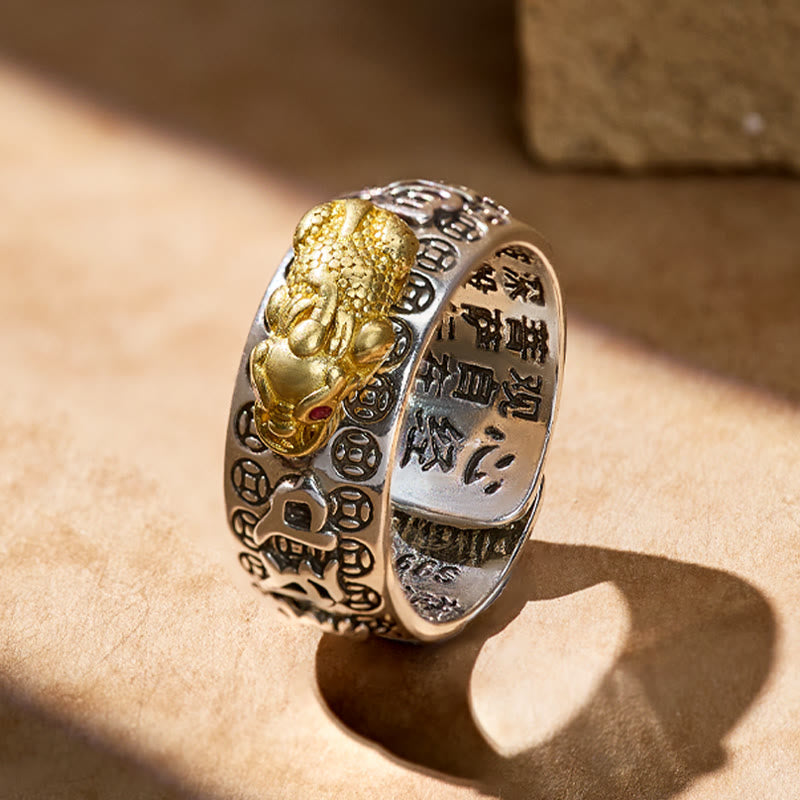 FuAttract FengShui Pixiu Mantra Ring for Wealth Success & Protection - Gold Pixiu - image 0