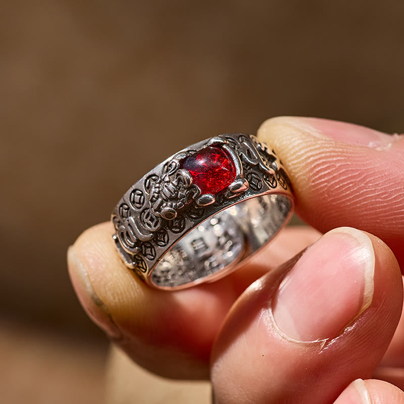 FREE Today: Wealth & Protection Garnet Pixiu Blessing Mantra Ring - image 4