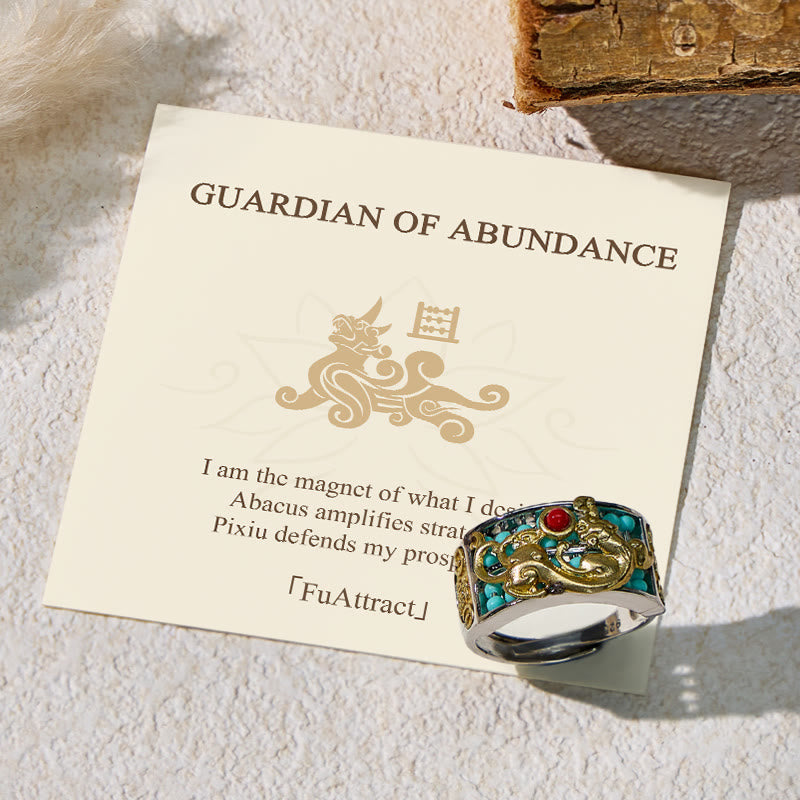 FuAttract Fortune Keeper – Fortune Pixiu Abacus Ring - Adjustable - image 0