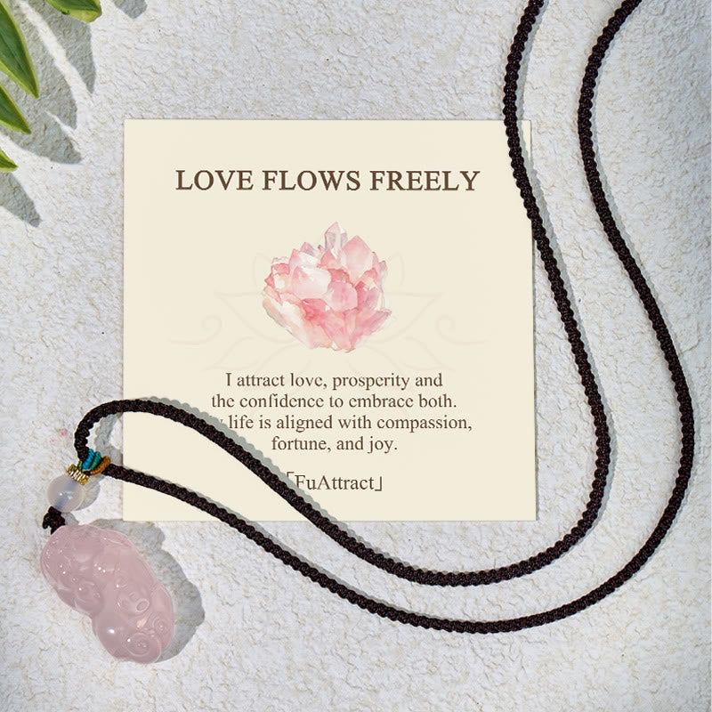 FuAttract Manifest Love & Fortune – Rose Quartz Bracelet with Pixiu - Rose Quartz - image 0