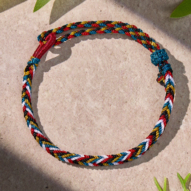 FuAttract Spiritual Woven Good Fortune Bracelet – Five Color Protection String - image 3