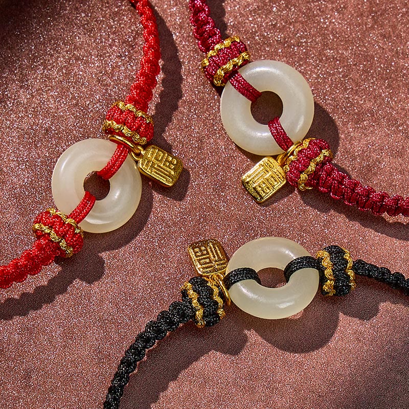 FuAttract Protection & Blessing Hetian Jade Ping An Buckle Red String Bracelet - image 11