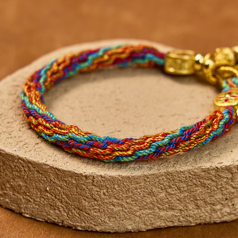 FuAttract Tibet Handmade Om Mani Padme Hum Blessing Braided String Gourd Bracelet - image 9