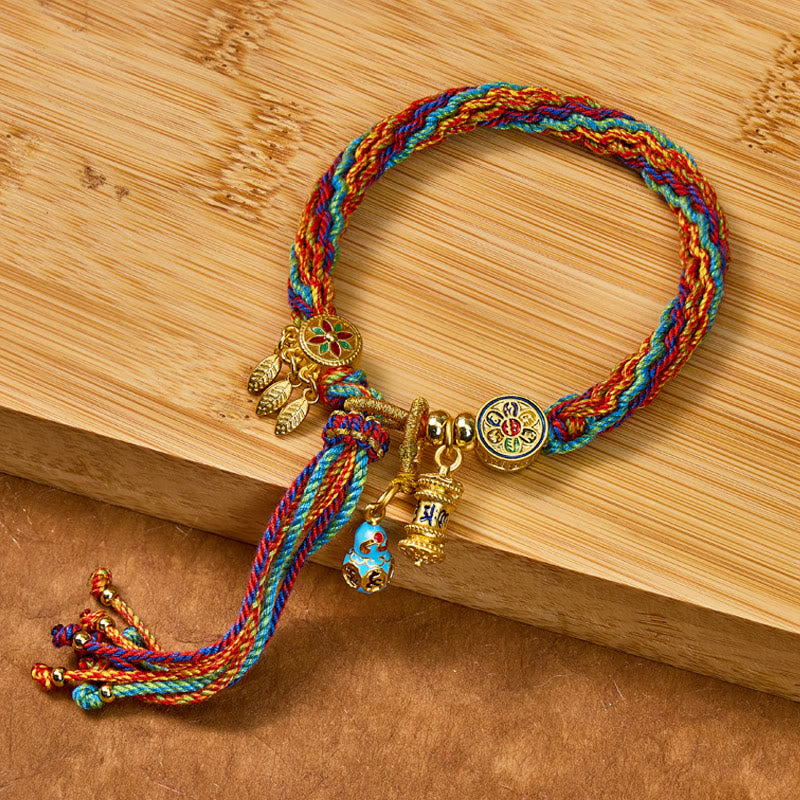 FuAttract Tibet Handmade Om Mani Padme Hum Blessing Braided String Gourd Bracelet - image 11