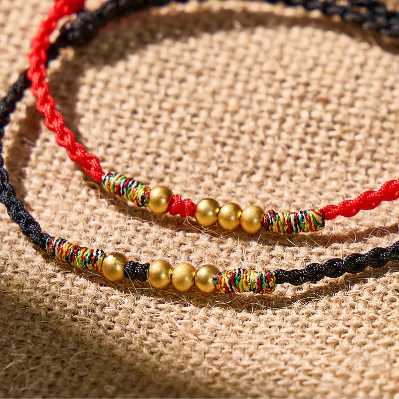 FuAttract Tibetan Lucky Protection Braided Cord Blessing Bracelet with Gold Accents - image 5
