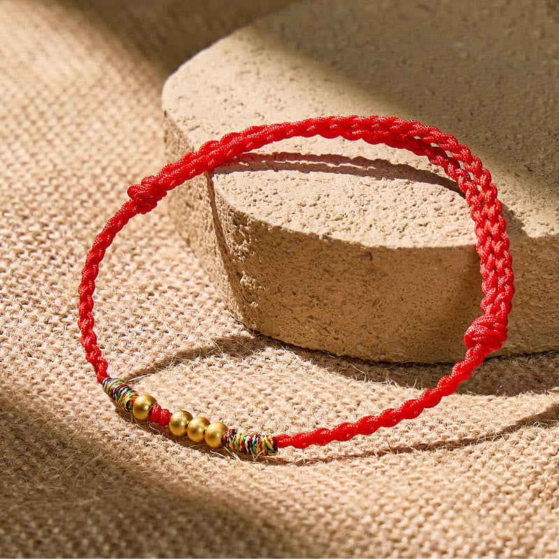 FuAttract Tibetan Lucky Protection Braided Cord Blessing Bracelet with Gold Accents - image 2
