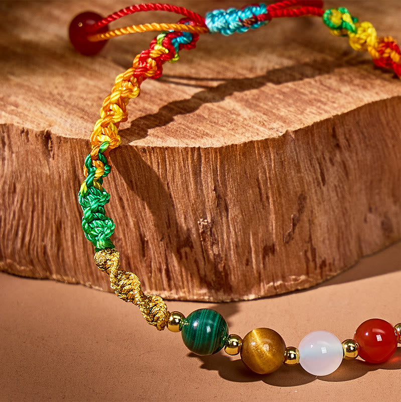 FuAttract Five‑Element Harmony Bead Tibetan Red String Bracelet - image 5