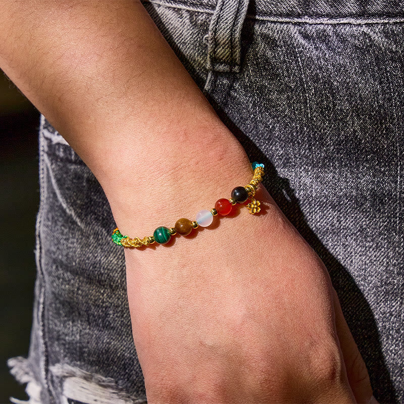 FuAttract Five‑Element Harmony Bead Tibetan Red String Bracelet - image 6