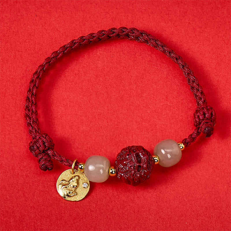 FuAttract Wealth Protection Cinnabar Pixiu & Hetian Jade Red String Chinese Zodiac Bracelet - Rabbit(Wrist Circumference 14-19cm) - image 25