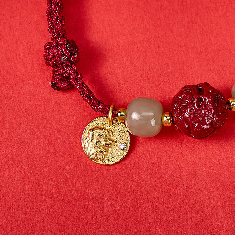 FuAttract Wealth Protection Cinnabar Pixiu & Hetian Jade Red String Chinese Zodiac Bracelet - image 34