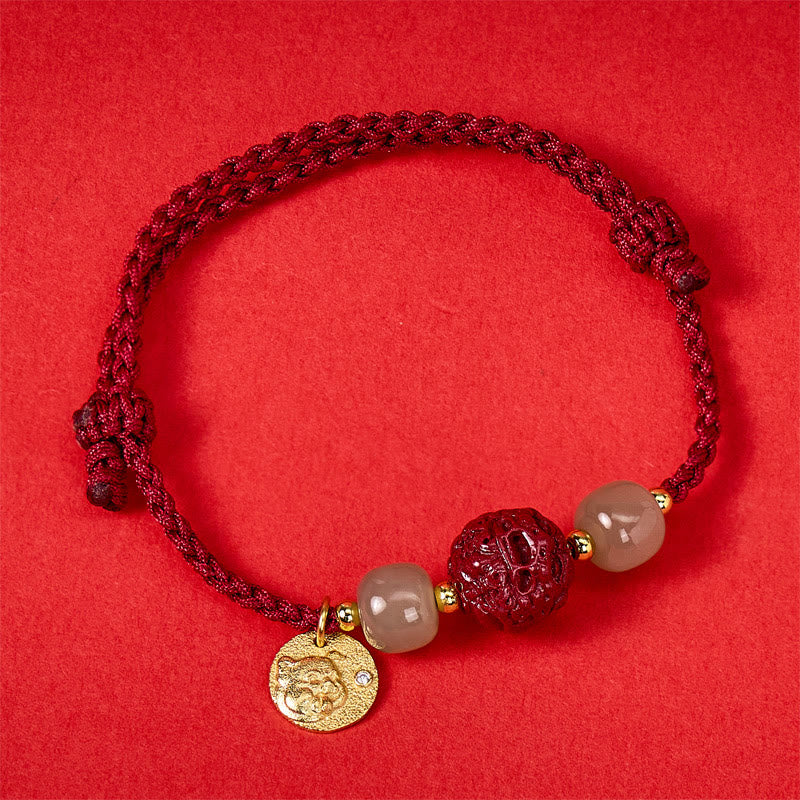 FuAttract Wealth Protection Cinnabar Pixiu & Hetian Jade Red String Chinese Zodiac Bracelet - Pig(Wrist Circumference 14-19cm) - image 35