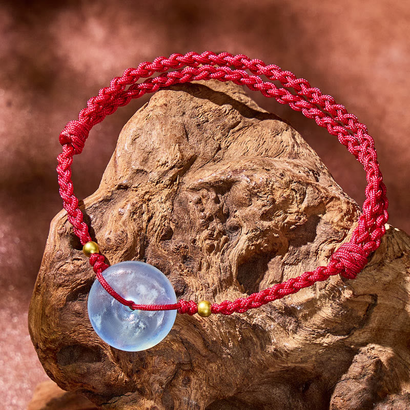 FuAttract Serene Aquamarine Ping An Buckle Red String Bracelet - image 1
