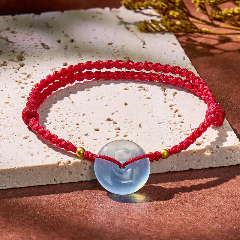 FuAttract Serene Aquamarine Ping An Buckle Red String Bracelet - image 2