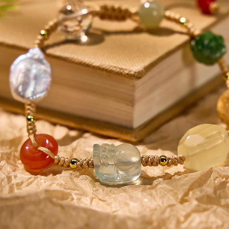 FuAttract Multi-Gemstone Pixiu Bracelet – Clear Quartz, Pearl, Jade & Citrine for Luck - image 5