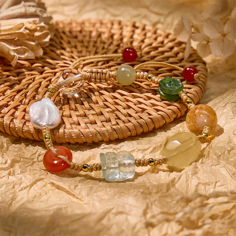 FuAttract Multi-Gemstone Pixiu Bracelet – Clear Quartz, Pearl, Jade & Citrine for Luck - image 4