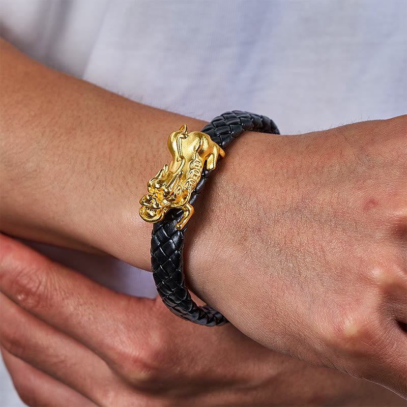 FuAttract Protection & Wealth Bracelet – Feng Shui Pixiu on Braided Leather - image 3